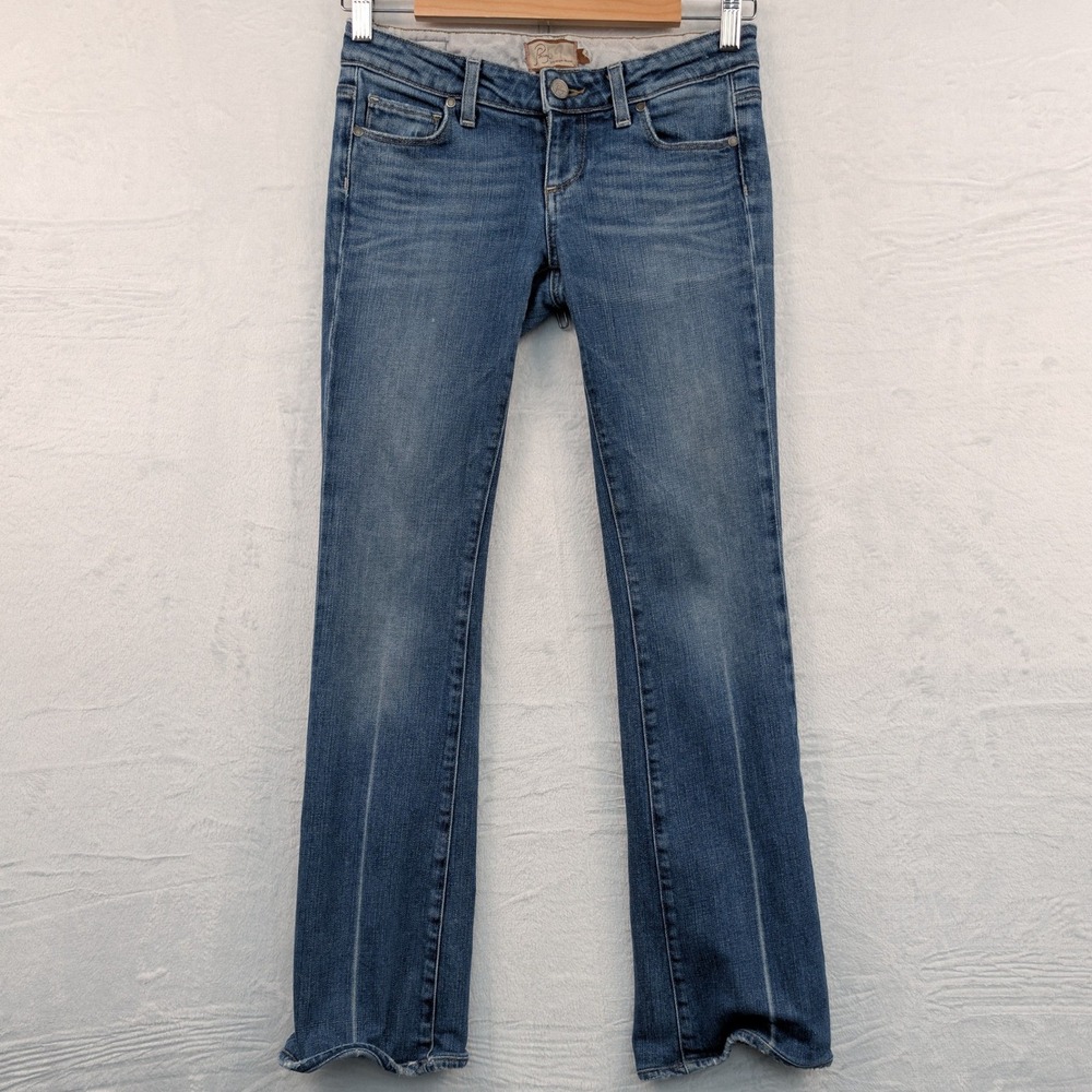 Paige Laurel Canyon Jeans Women's 26 Blue Bootcut Low Rise USA Flare McBling Y2K